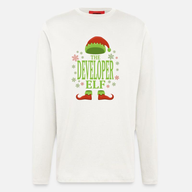 Softwareentwickler Weihnachtself - Langarmshirt - made by SPREAD  - OFF WHITE