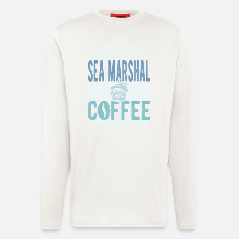 Seemarsch Kaffee Spruch - Longsleeve - made by SPREAD  - OFF WHITE