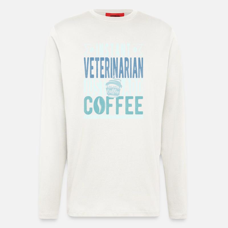 Tierarzt Kaffee Spruch - Langarmshirt - made by SPREAD - OFF WHITE