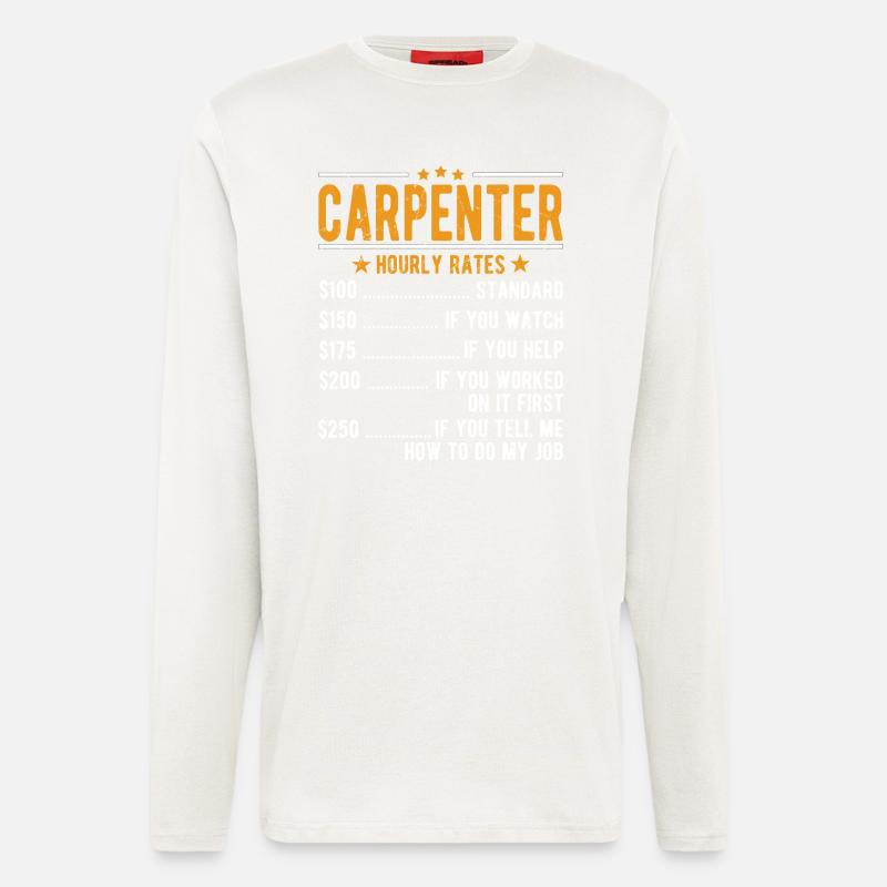 Salaire horaire du charpentier - Manches longues bio décontracté fabriqué en UE - OFF WHITE