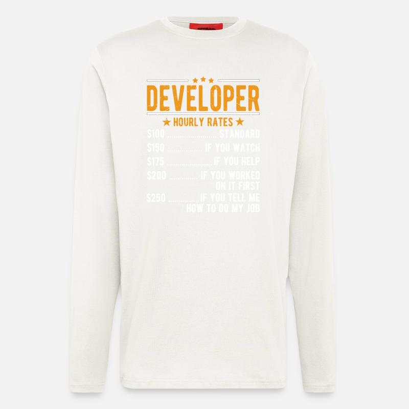 Entwickler Stundenlohn - Langarmshirt - made by SPREAD - OFF WHITE