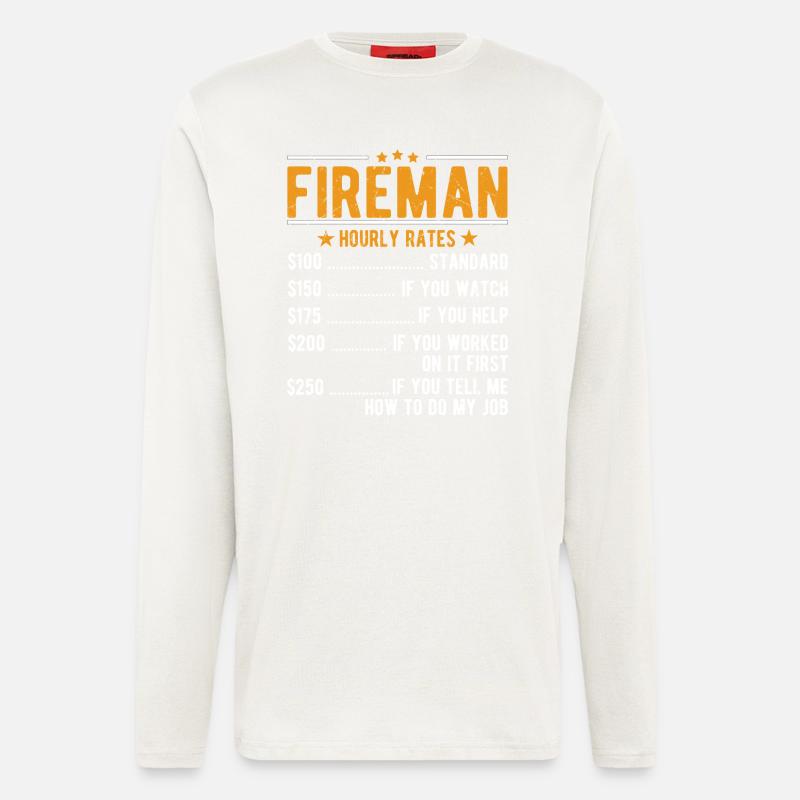 Firefighter hourly wage - Longsleeve - made by SPREAD  - OFF WHITE