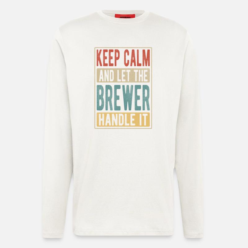 Brauer Retro Geschenk - Langarmshirt - made by SPREAD  - OFF WHITE