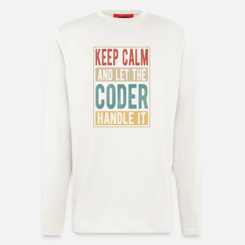 Coder Retro Cadeau - Manches longues bio décontracté fabriqué en UE - OFF WHITE