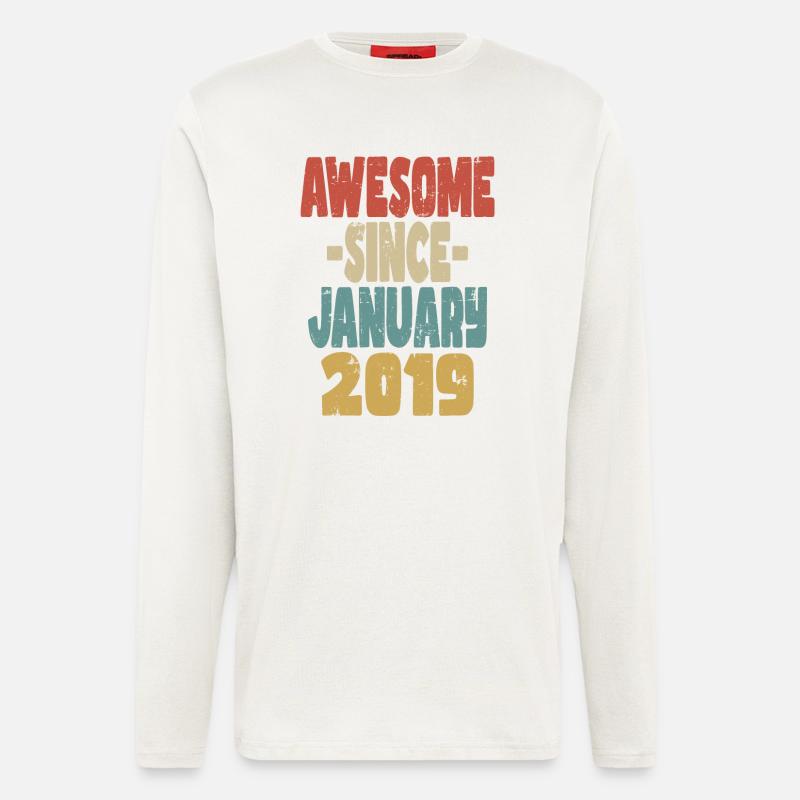 Fantastischer Januar 2019 - Langarmshirt - made by SPREAD  - OFF WHITE
