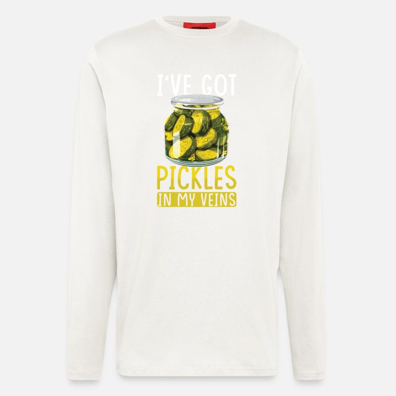 Gurken Liebhaber eingelegte Gurke Geschenk - Langarmshirt - made by SPREAD  - OFF WHITE
