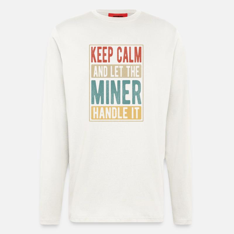 Miner Retro Geschenk - Langarmshirt - made by SPREAD  - OFF WHITE