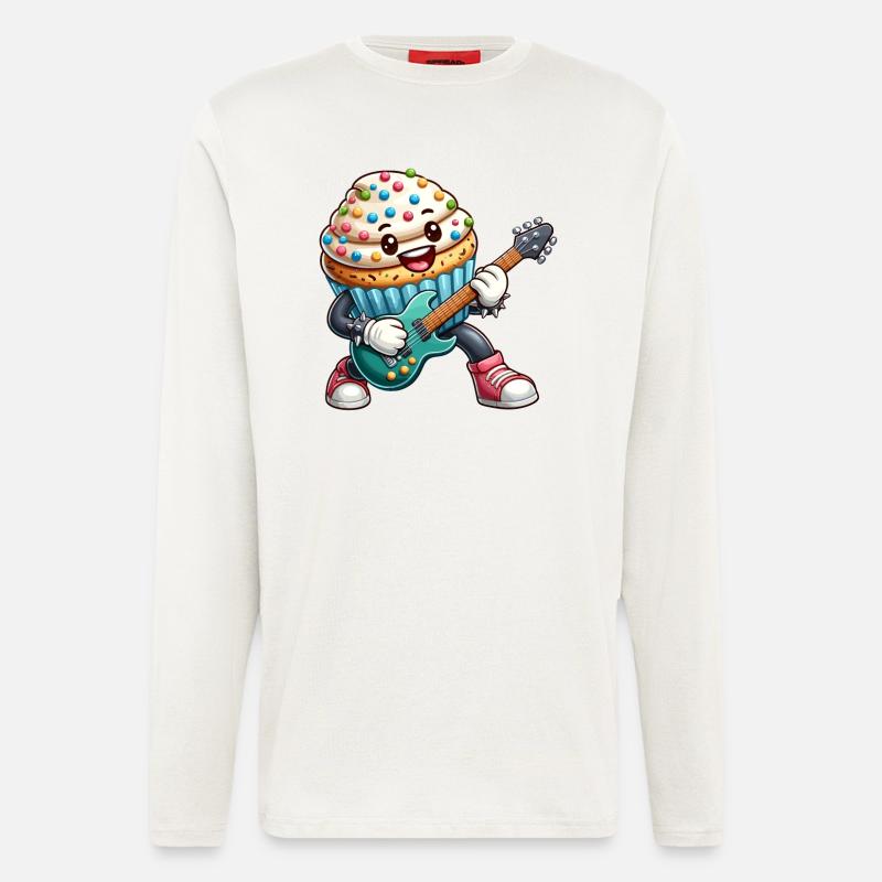 Cute Cupcake Rocker Drawing - Longsleeve - made by SPREAD  - OFF WHITE