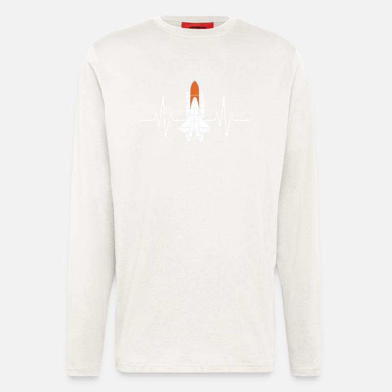 Heartbeat Space Shuttle Design - Longsleeve - made by SPREAD  - OFF WHITE