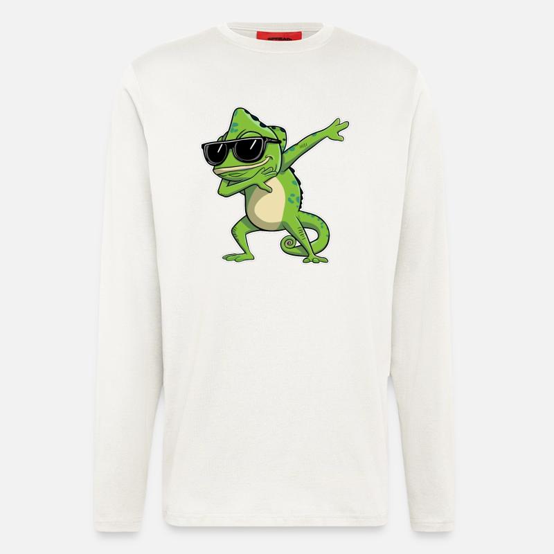 Chameleon dabbing with sunglasses - Longsleeve - made by SPREAD - OFF WHITE