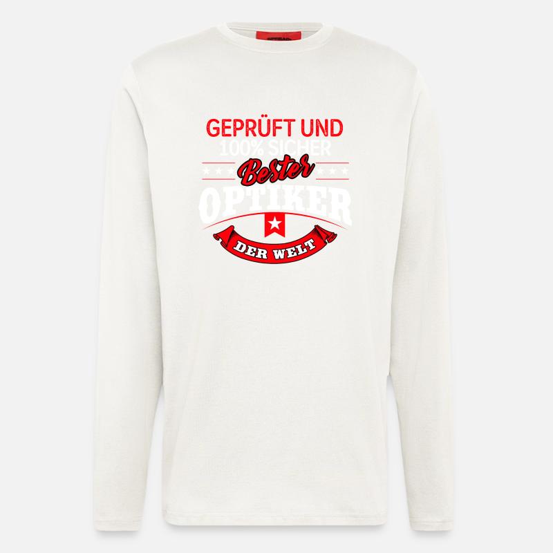 Optiker Augenoptiker Feinoptiker Optik - Langarmshirt - made by SPREAD  - OFF WHITE
