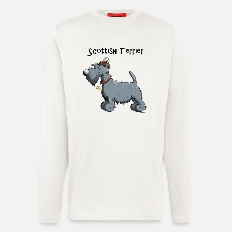 Silvius der Scottish Terrier - Langarmshirt - made by SPREAD  - OFF WHITE