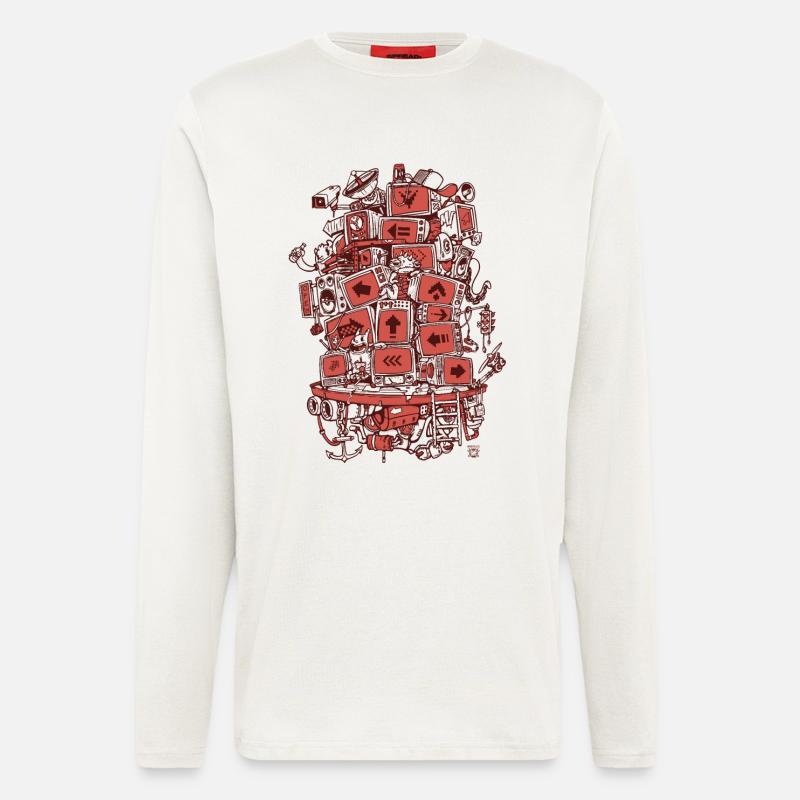 TV Project 2 Farben - Langarmshirt - made by SPREAD  - OFF WHITE