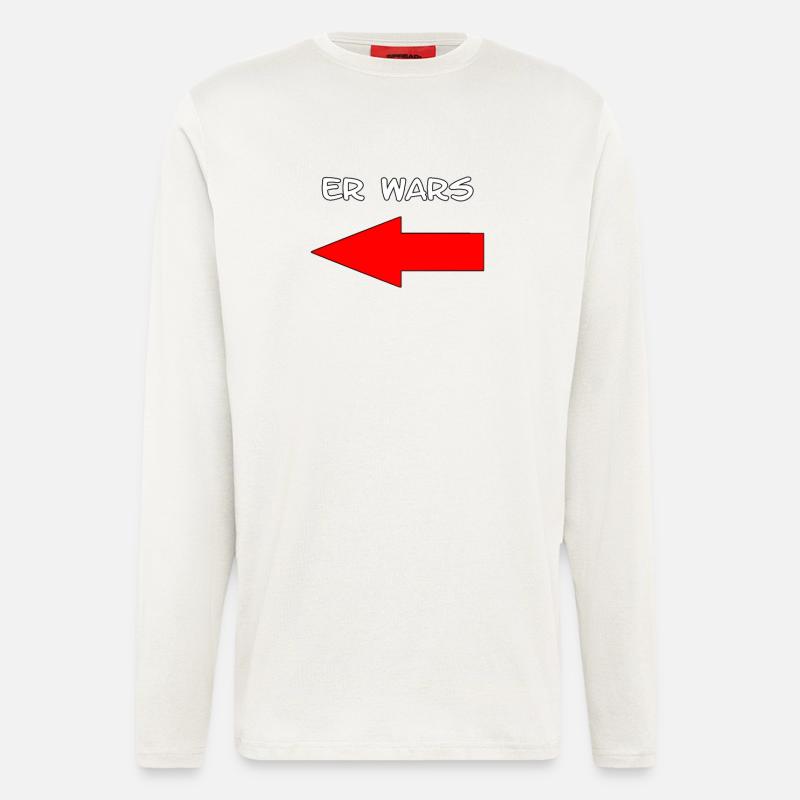 Er Wars Spruch mit Pfeil - Langarmshirt - made by SPREAD - OFF WHITE