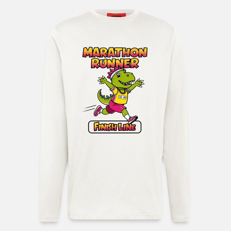T-Rex Marathon Runner - Longsleeve - made by SPREAD  - OFF WHITE