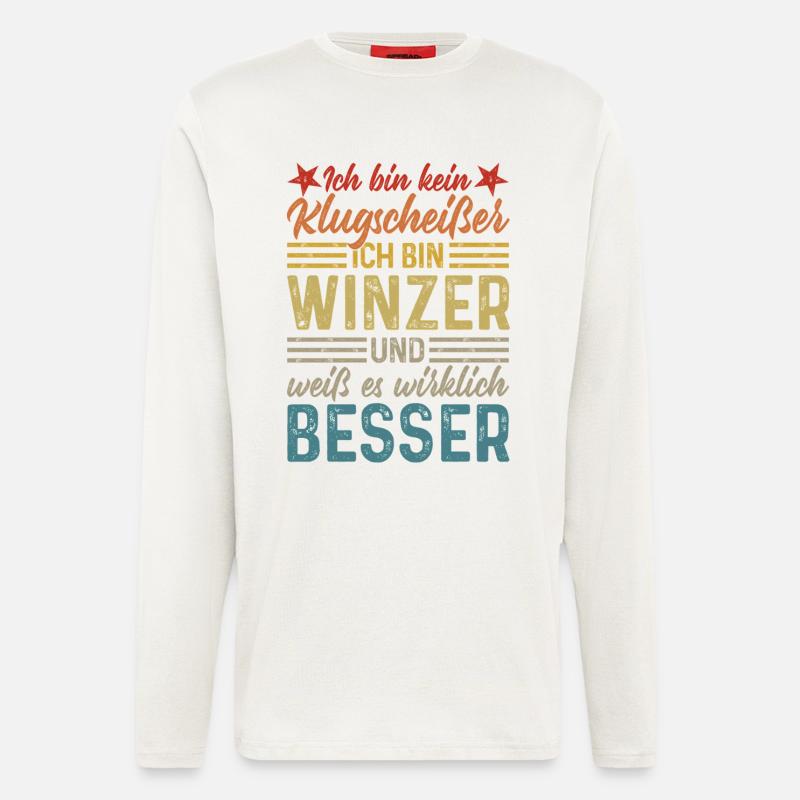 Winzer - Kein Klugscheißer  - Langarmshirt - made by SPREAD  - OFF WHITE