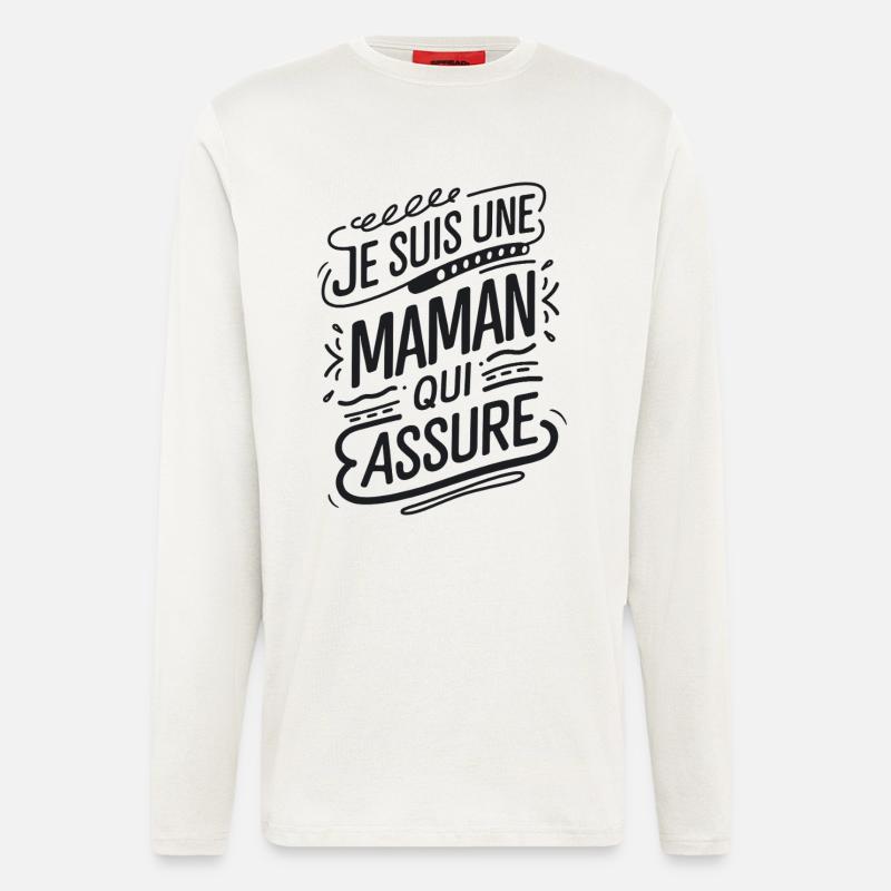 Ich bin eine Mutter, die versichert - Langarmshirt - made by SPREAD  - OFF WHITE