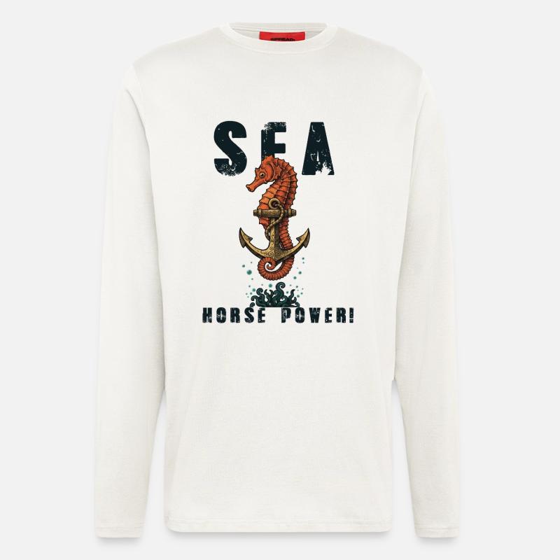 Seepferdchen-Humor Seepferdchen-Kraft - Langarmshirt - made by SPREAD  - OFF WHITE