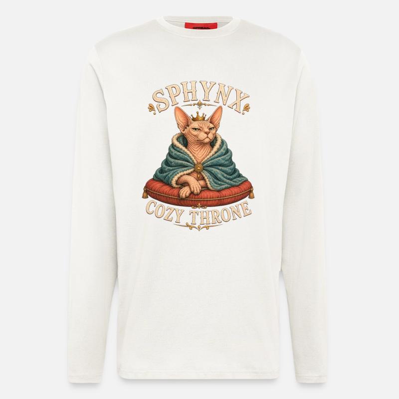 SPHYNX COZY THRONE Katze - Langarmshirt - made by SPREAD - OFF WHITE