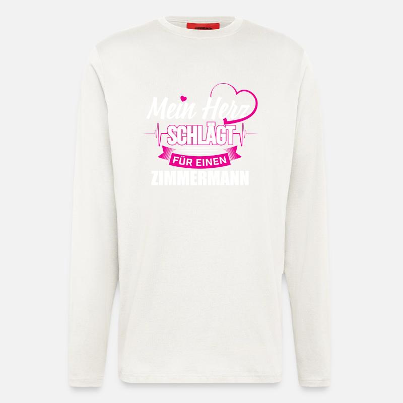 Dachdecker Zimmermann Herz - Langarmshirt - made by SPREAD - OFF WHITE