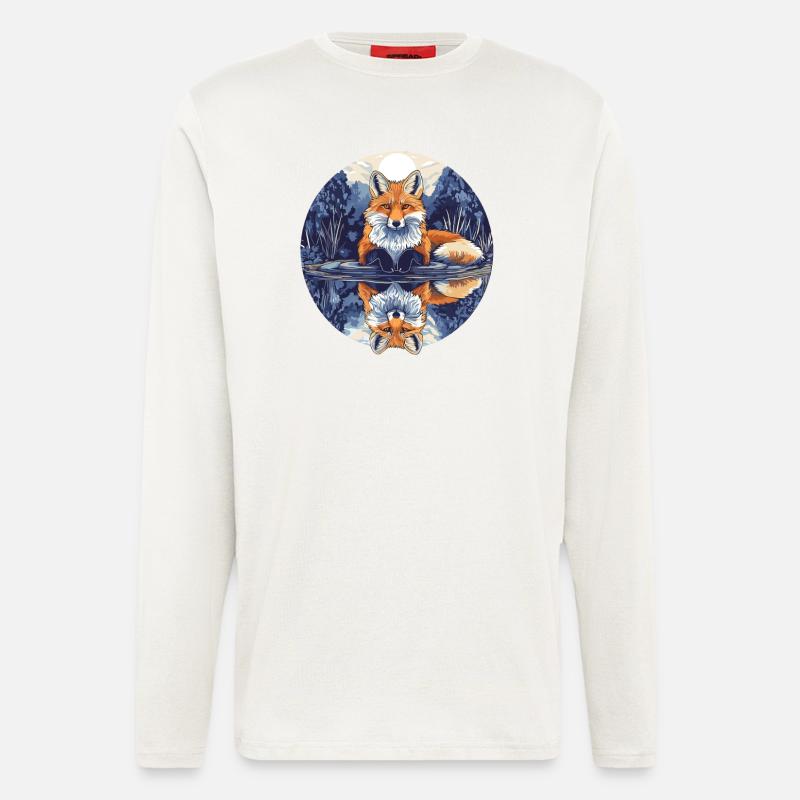 Fox with reflection - Longsleeve - made by SPREAD  - OFF WHITE