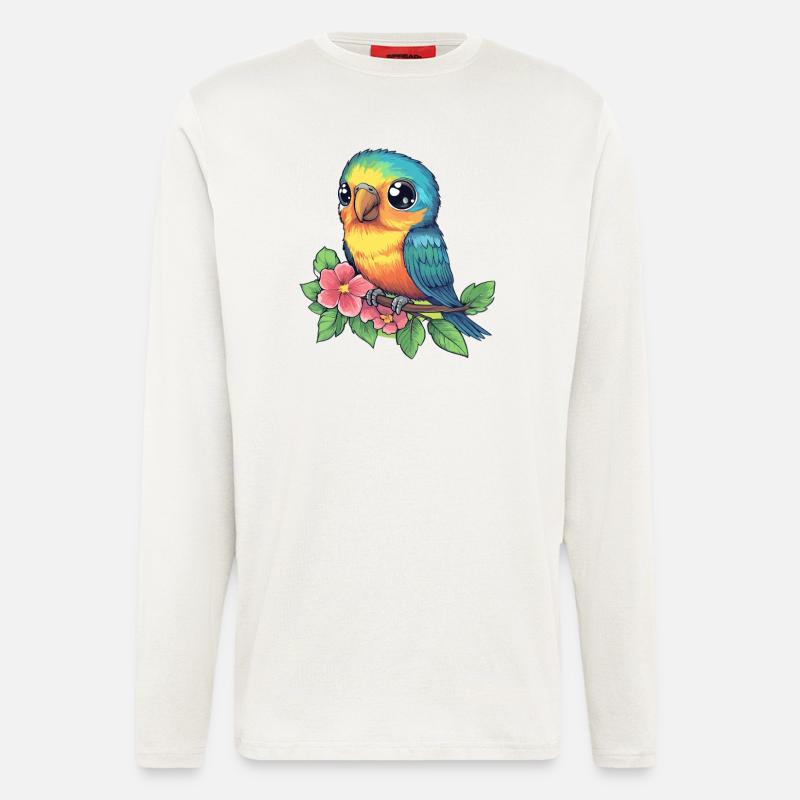 Bunter Tropenvogel - Langarmshirt - made by SPREAD  - OFF WHITE