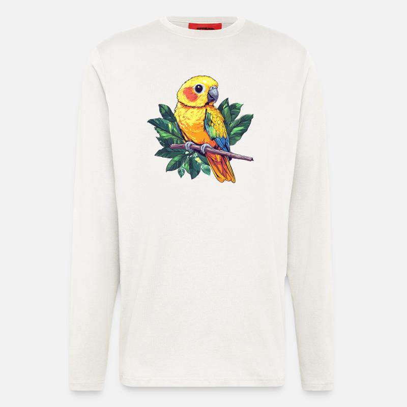 Bunter Papagei auf Ast - Langarmshirt - made by SPREAD  - OFF WHITE