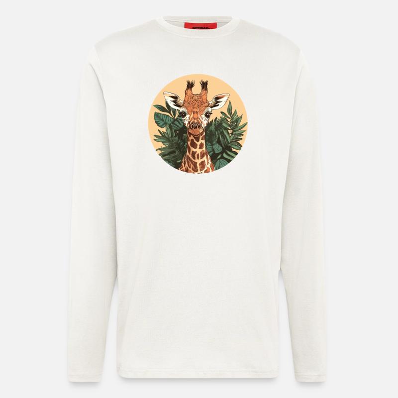 Giraffe im Dschungel - Langarmshirt - made by SPREAD  - OFF WHITE