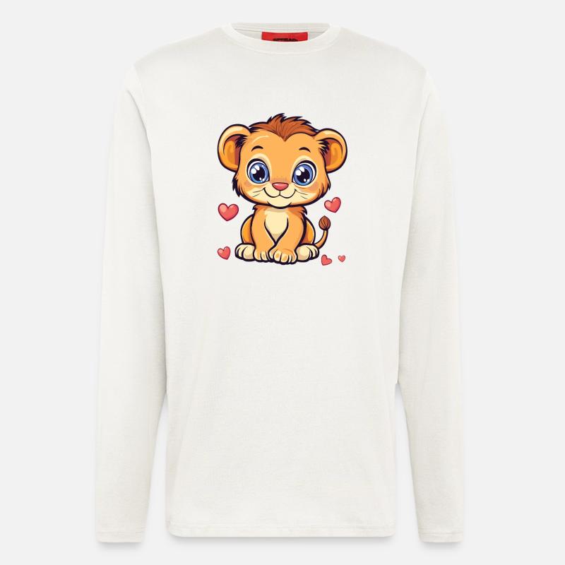 Löwe mit Herzchen - Langarmshirt - made by SPREAD  - OFF WHITE