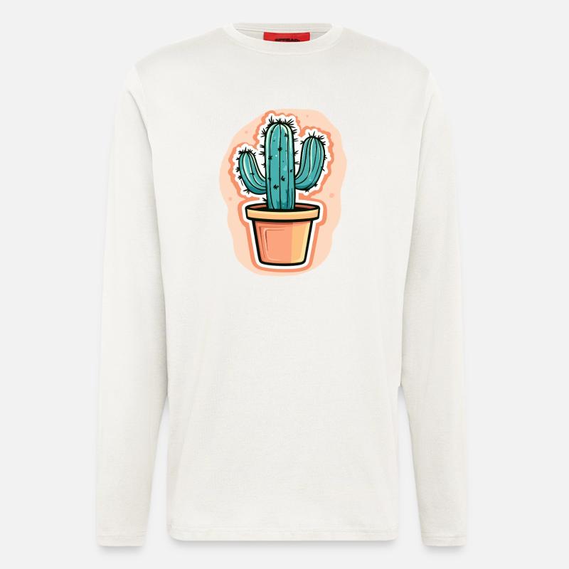Potted cactus with charm - Longsleeve - made by SPREAD  - OFF WHITE