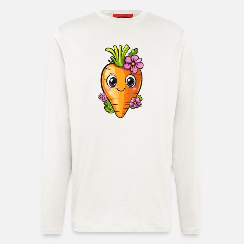 Karotte mit Blumen - Langarmshirt - made by SPREAD  - OFF WHITE