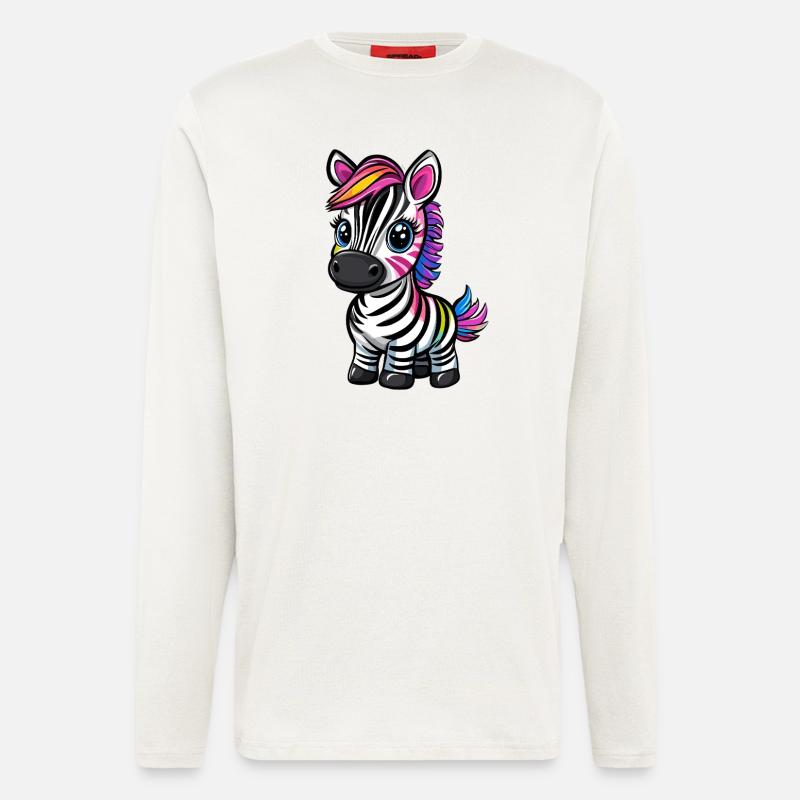 Bunt gestreiftes Zebra - Langarmshirt - made by SPREAD - OFF WHITE