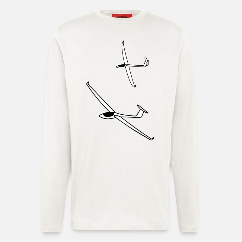 gliding glider pilot - Manches longues bio décontracté fabriqué en UE - OFF WHITE