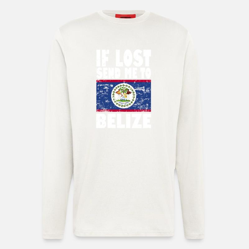 Belize Flag Saying - Longsleeve - made by SPREAD  - OFF WHITE