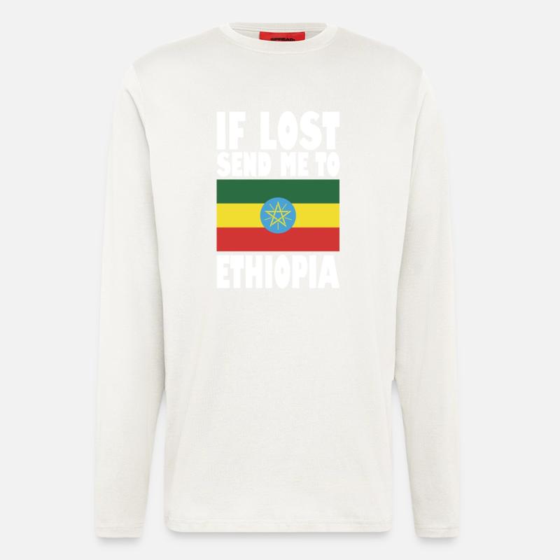 Ethiopia Flag Saying - Longsleeve - made by SPREAD  - OFF WHITE