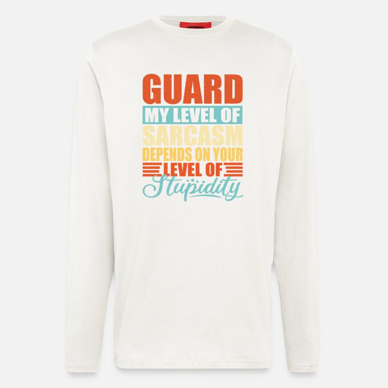Wachmann Wächter Security Guard Geschenk - Langarmshirt - made by SPREAD  - OFF WHITE