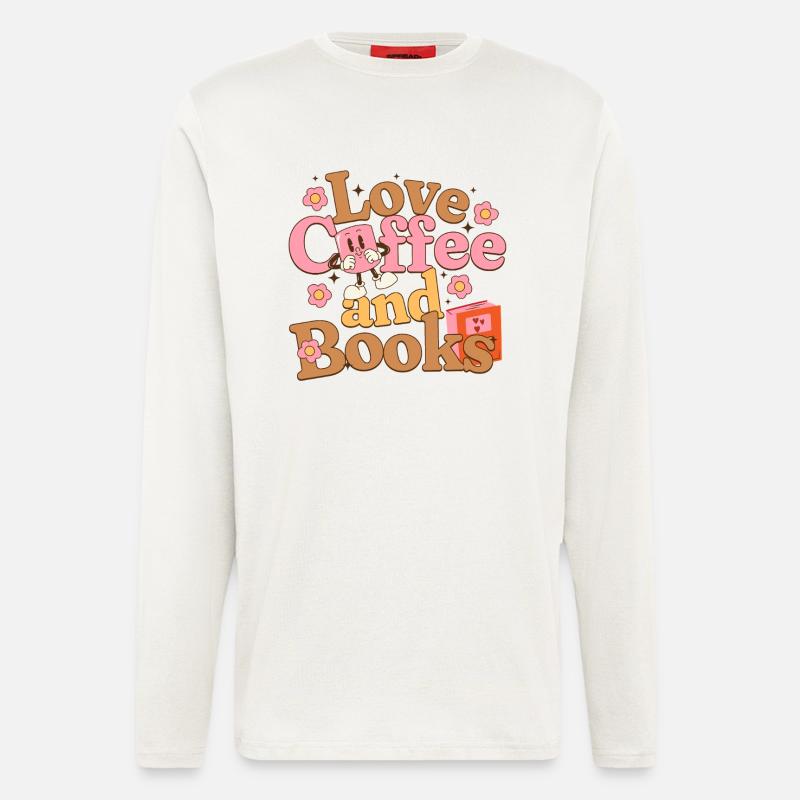 Liebe Kaffee und Bücher - Langarmshirt - made by SPREAD - OFF WHITE