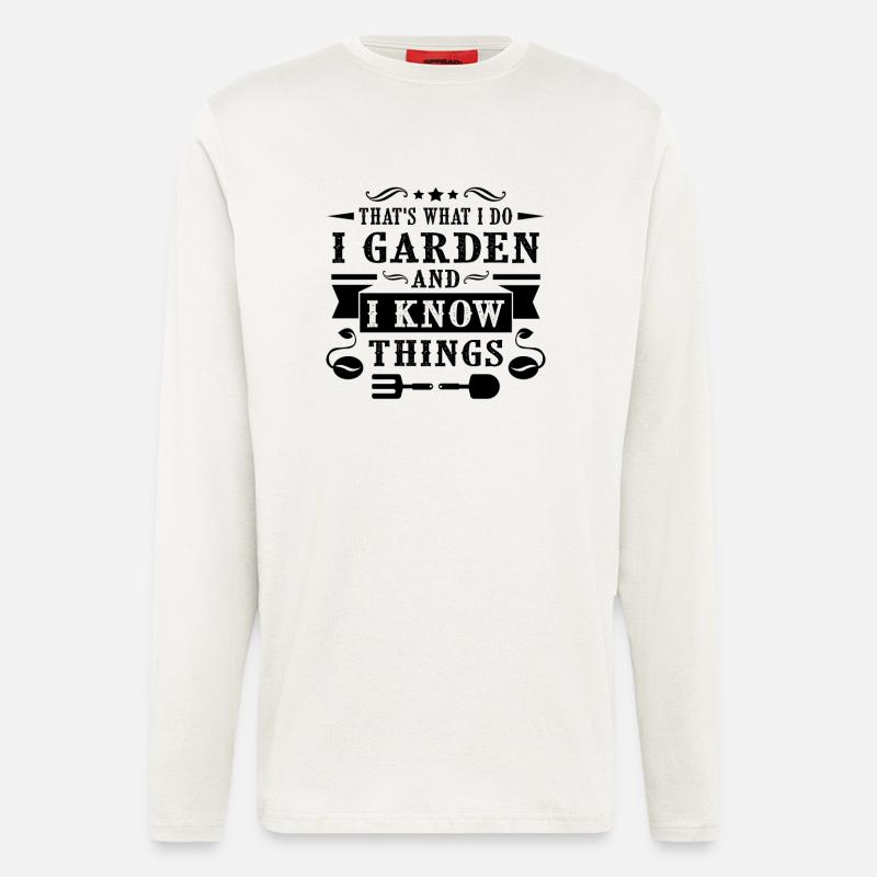 Garden and i know things - Manches longues bio décontracté fabriqué en UE - OFF WHITE