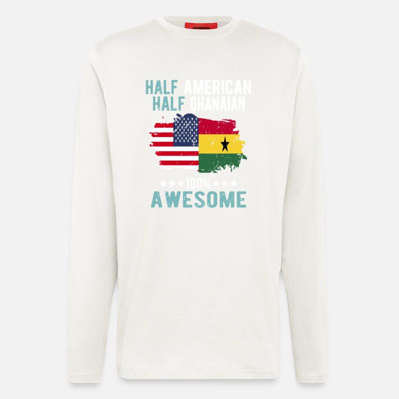 Half American Half Ghanese - Longsleeve - made by SPREAD - OFF WHITE