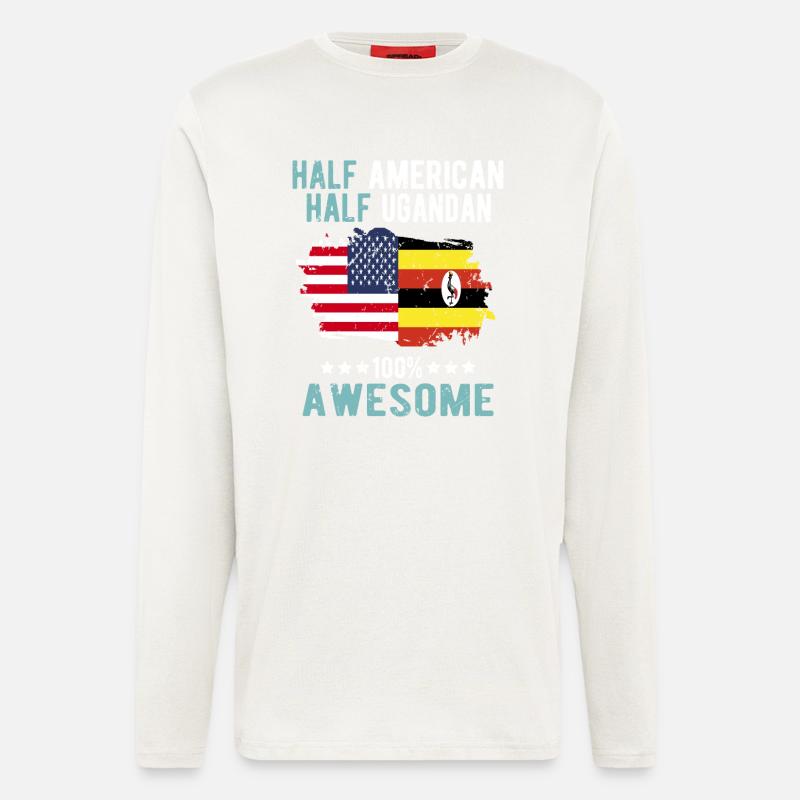 Half American Half Ugandan - Longsleeve - made by SPREAD - OFF WHITE