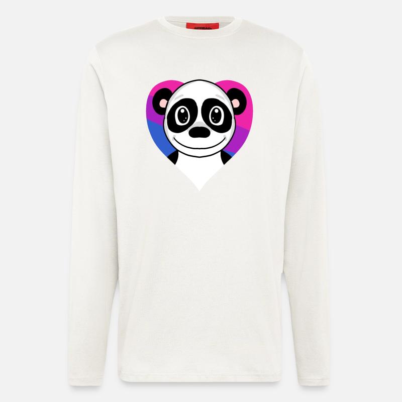 Bisexuell Panda Geschenk - Langarmshirt - made by SPREAD  - OFF WHITE