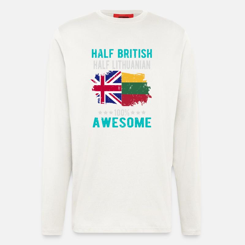 Half British Half Lithuanian - Longsleeve - made by SPREAD  - OFF WHITE