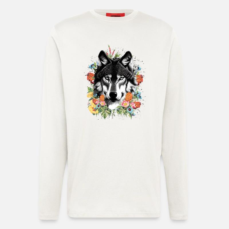 Wolf - Langarmshirt - made by SPREAD  - OFF WHITE