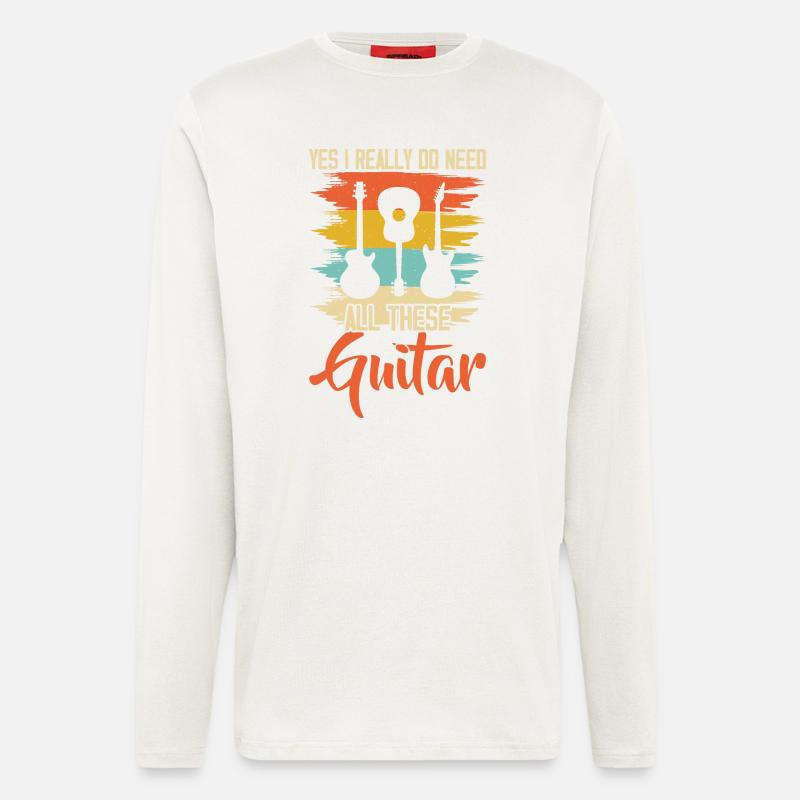 Guitariste Guitare - Manches longues bio décontracté fabriqué en UE - OFF WHITE