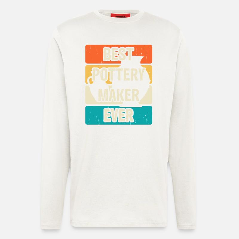 Töpfern Töpferei Töpfer - Langarmshirt - made by SPREAD - OFF WHITE