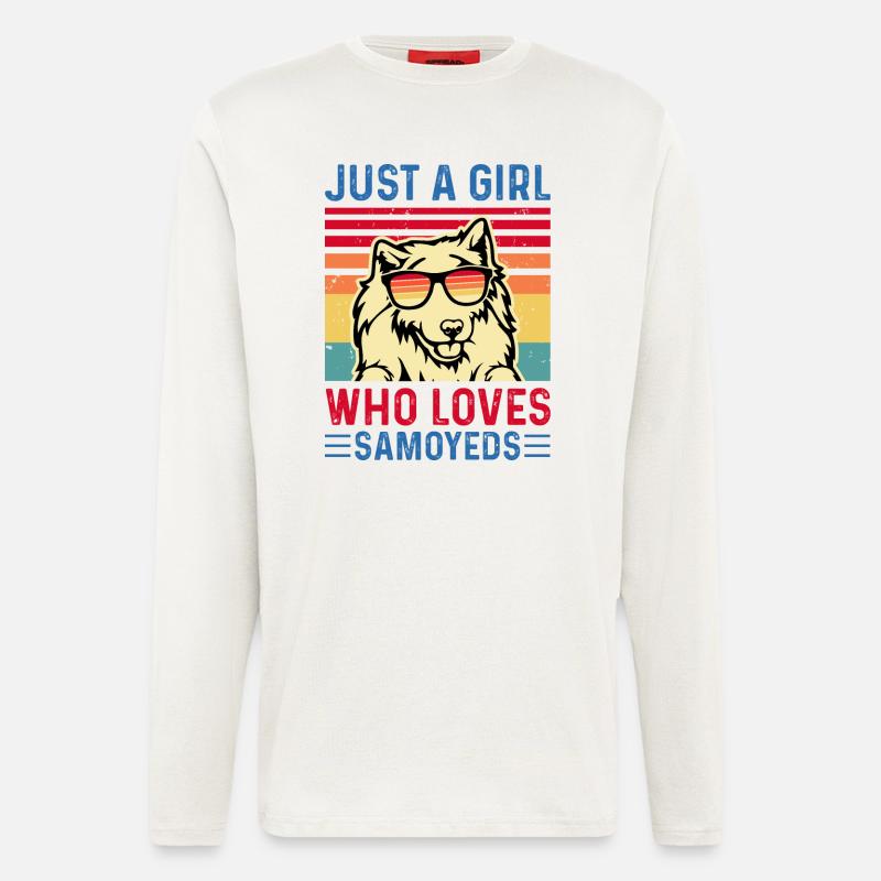 Samojede Hund - Langarmshirt - made by SPREAD - OFF WHITE