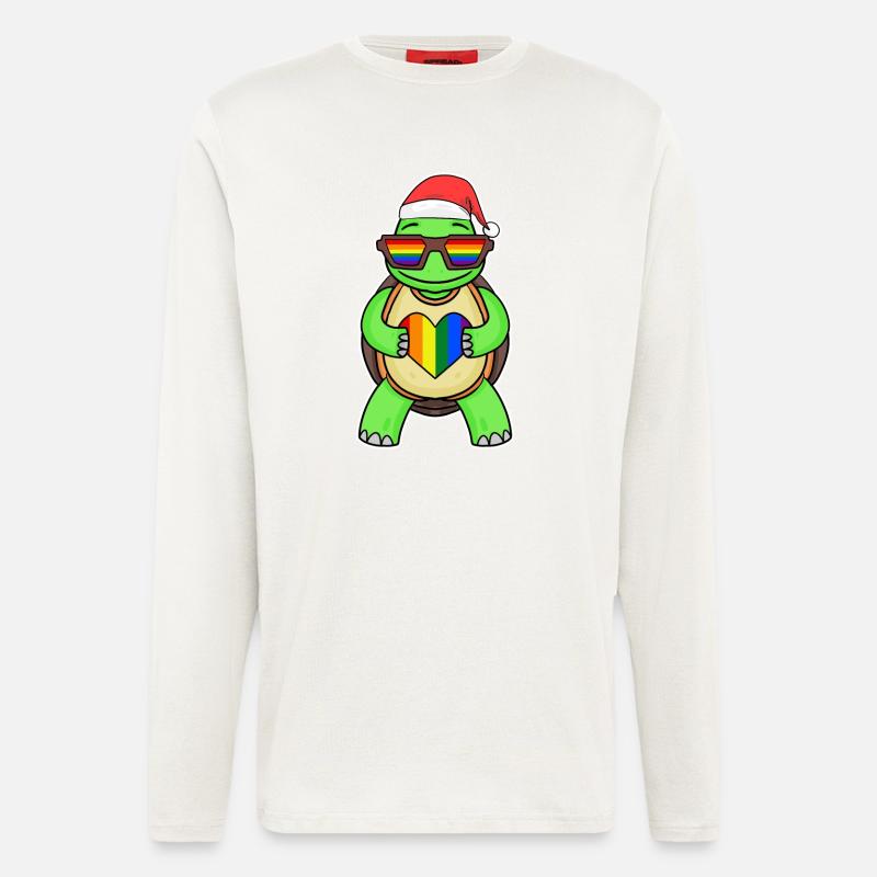Turtle Rainbow Christmas - Longsleeve - made by SPREAD  - OFF WHITE