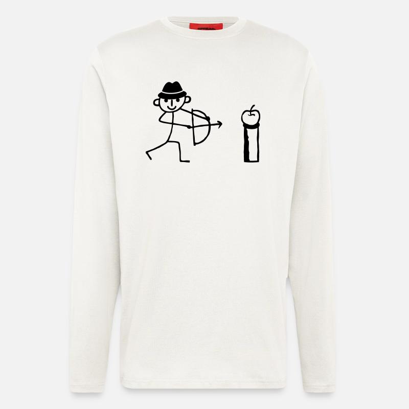 Strichmännchen Bogenschießen - Langarmshirt - made by SPREAD  - OFF WHITE