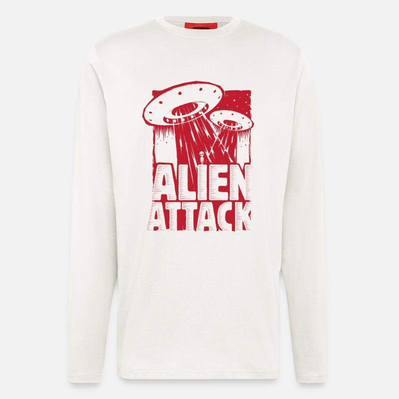 Alien Attack - Langarmshirt - made by SPREAD  - OFF WHITE