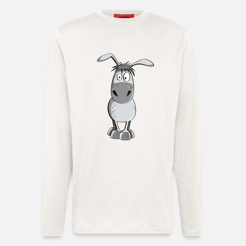 Witziger Grauer Esel - Tiere - Comic - Langarmshirt - made by SPREAD  - OFF WHITE